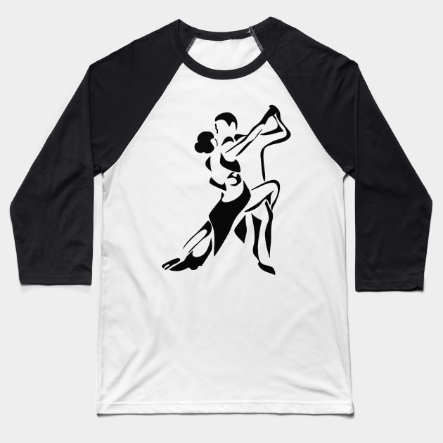 Ballroom Dancers Baseball T-Shirt by doniainart